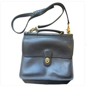 Vintage Coach Willis Bag COC-9927 Black Glove Tanned Leather USA Crossbody 90s